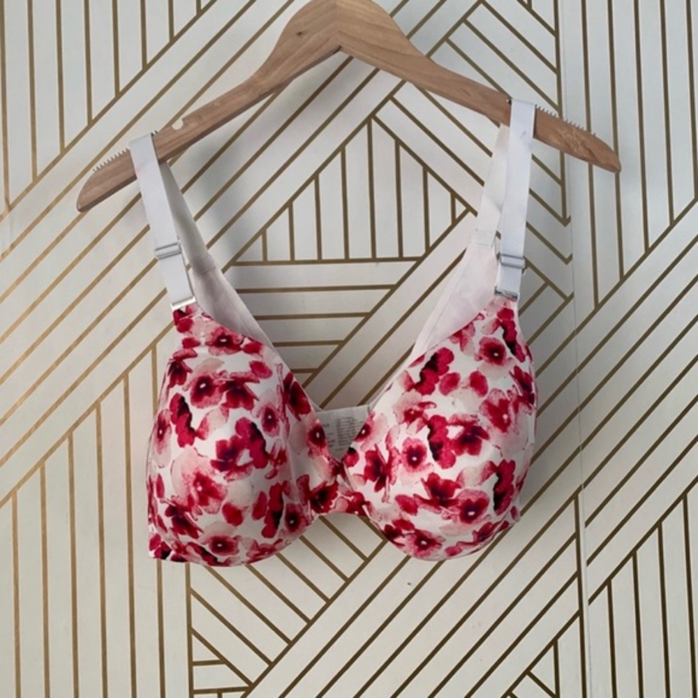 Soma Bra Vanishing Back Full Coverage flowers floral wide straps size 40C bra
